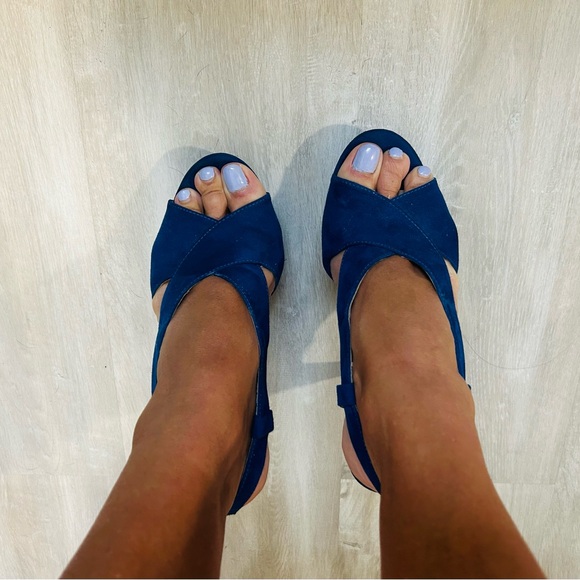 Nine West heels, shoes, size 7, blue, heel 5”, Worn once, good condition. - Picture 8 of 10